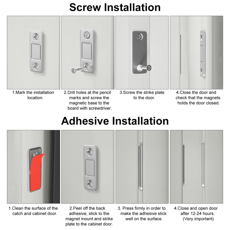Cabinet Sliding Door Magnets Jiayi 18 Pack Ultra Thin Magnetic Door Catch Stainless Steel Drawer Magnet Catch for Kitchen Door Closure Cabinet Closer Cupboard Closet Door Magnetic Latches Hardware Silver