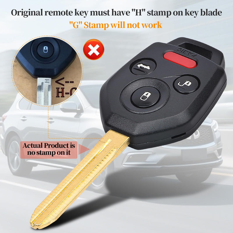 Keyless Entry Remote Key Fob for Subaru Ascent Crosstrek Forester Impreza XV 2019-2023 Replacement CWTB1G077 434MHz H Chip