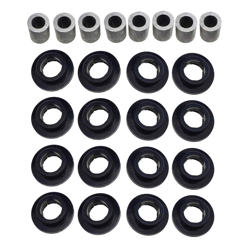 For Arctic Cat Shock Bushing Kit, Upper Lower Front Rear Shock Bushing for Arctic Cat 250 300 375 400 454 500 650, 21-0001