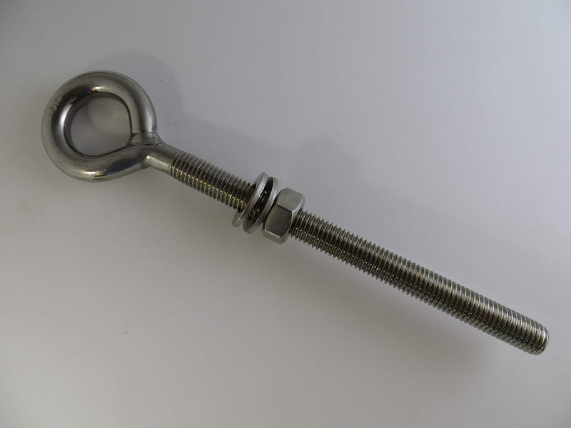 US STAINLESS 2 Pieces Stainless Steel 316 M12 Eye Bolt 12mm x 150mm Bolt Marine Grade Pitch of 1.75
