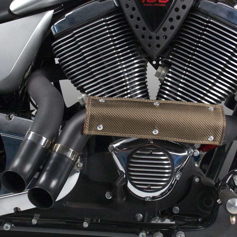 13.7" x 6" Titanium Pipe Shield, Exhaust Heat Shield, Two-layer Material Design, Heat Protection up to 1350°F