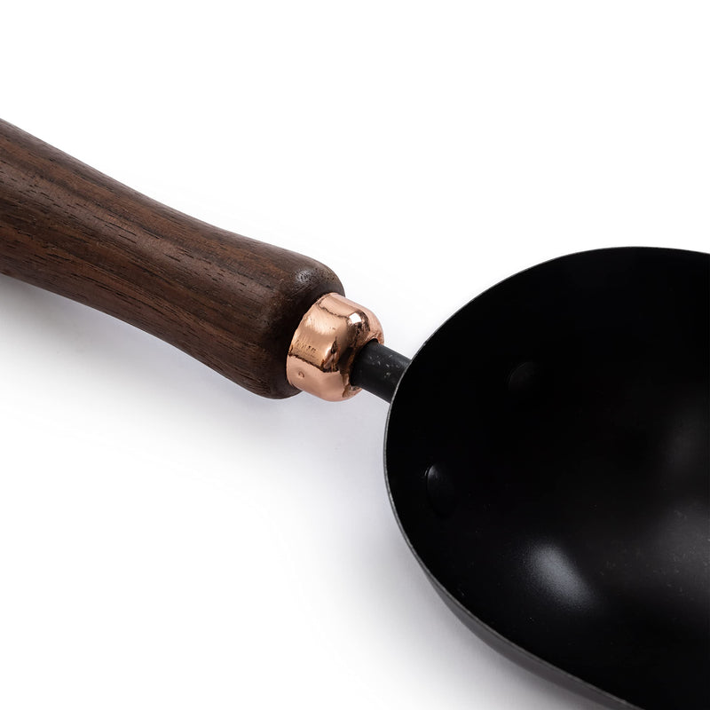 Barebones Garden Scoop - Garden Spoon - Stainless Steel Small Hand Shovel for Transplanting, Digging, and Planting - Great Home Gardening Hand Tools (Walnut/Black) Walnut/Black