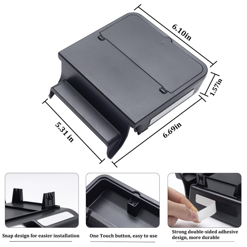 Center Console Hidden Organizer Box Compatible with Jeep Wrangler JL/JLU 4XE and Jeep Gladiator JT 2018-2023 2024 2025 Accessories Armrest Secret Compartment One-Touch Hidden Storage（Patent Design） 2018-2024 JL/JLU and JT
