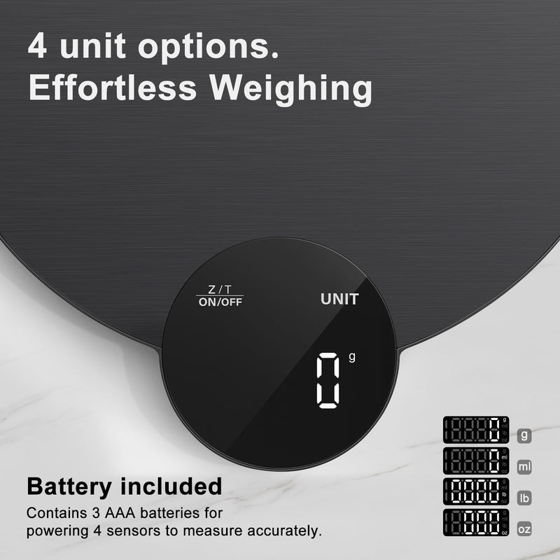 Ultrean 1g/0.1oz Precision Food Scale, HD LED Display Digital Kitchen Scale, Stainless Steel, 11lb Capacity for Cooking Baking (Batteries Included)