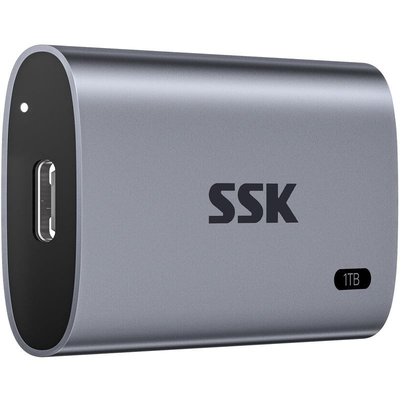 SSK 1TB SSD External Hard Drive, Portable SSD Up to 550MB/s Fast Solid State Drives, External Drive USB 3.2 Gen2 for iPhone 15/Pro, Windows, Mac, Android with LED Light, Trim, Smart Supported