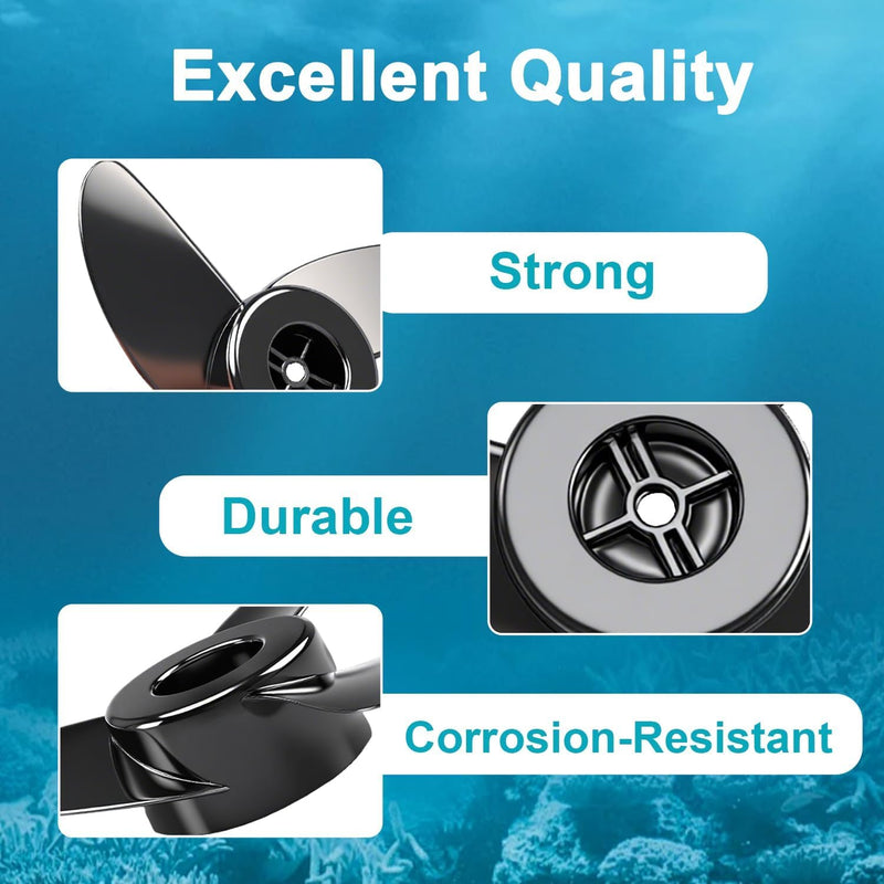 3-Blade Trolling Motor Propeller Compatible with Motorguide Machete III Trolling Motor - 3.5" Hub Small Boat Shallow-Water Replacement Drill Power