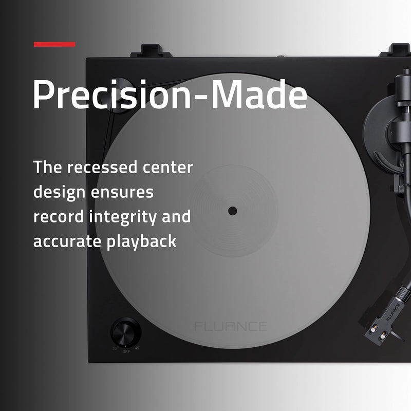 Fluance Acrylic Platter Mat for Turntables - Reduces Vibrations for Improved Sound Clarity for Vinyl Record Playback, Antistatic, Precision Machined, Compatible with 12" Record Players (PM50)