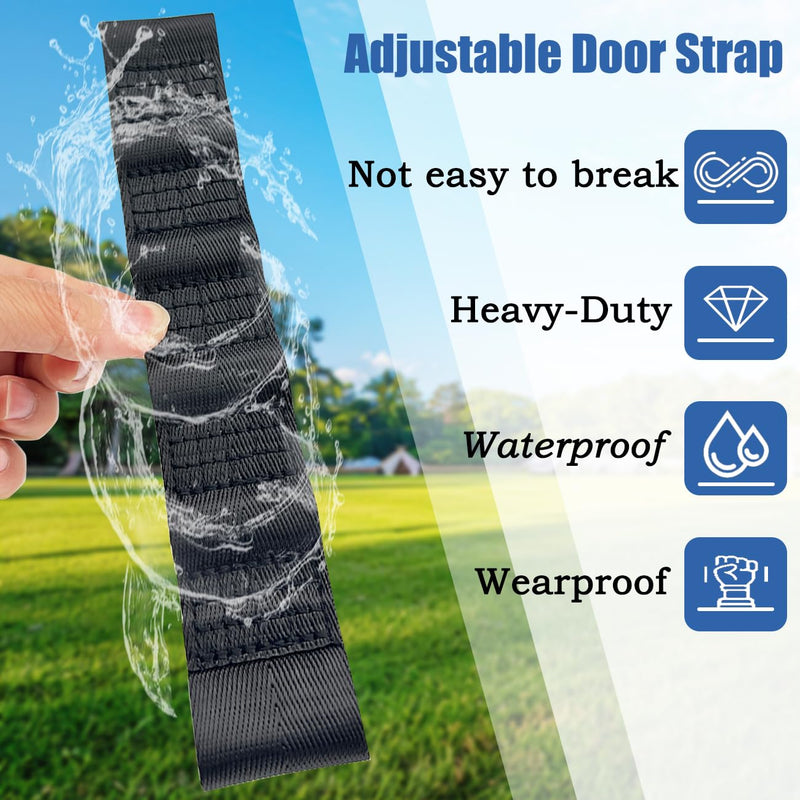 Door Straps for Jeep Wrangler TJ YJ JK JKU JL JLU 1987-2025,Adjustable Door Limiting Check Straps for Jeep Wrangler,Black(Pack of 2),Load 1000 Lb