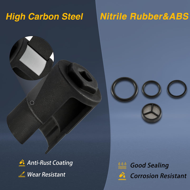 High Pressure Oil Pump Valve Air Test Fitting Tool Oil Rail Adapters Leak Test Kit and 6.0 IPR Valve Socket with Seal Kit Compatible with Ford 6.0L Powerstroke Diesel Engine Replace#: 3C3Z-9H529-A