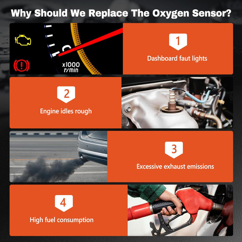 Set of 2 Oxygen Sensor Upstream Downstream O2 Sensor Compatible with 2003-2005 Chevy Silverado Suburban Avalanche 1500 Tahoe, GMC Yukon Yukon XL Sierra 1500, Cadillac Escalade 5.3L V8 Replace 234-4668