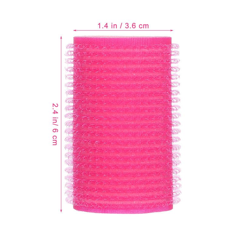 KICHOUSE 8pcs Rose Red Sponge Hair Rollers Self-adhesive Curlers Small Soft Hair Styling Tools Sleeping and Daily Use