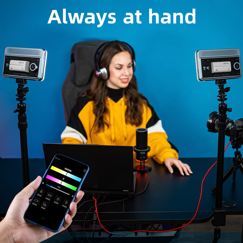 VILTROX 18W 2800K-6800K CRI 95+ On Camera LED Panel Video Light, 1800LUM Smartphone Control LED Key Light, Dimmable Photography Fill-in Lamp 10 Lighting Effects for Photography YouTube Tiktok 18W CCT & Bluetooth