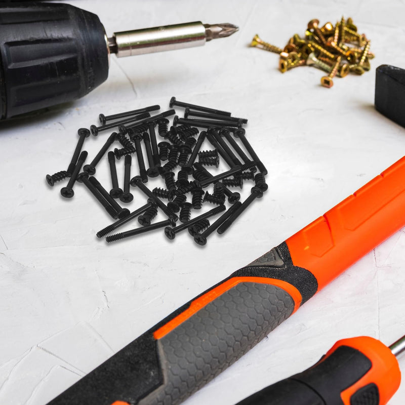 Flat Head Tapping Screws for Case Fans 60pcs Kit Long Short Screws for Pc Chassis Assembly 60 PCS