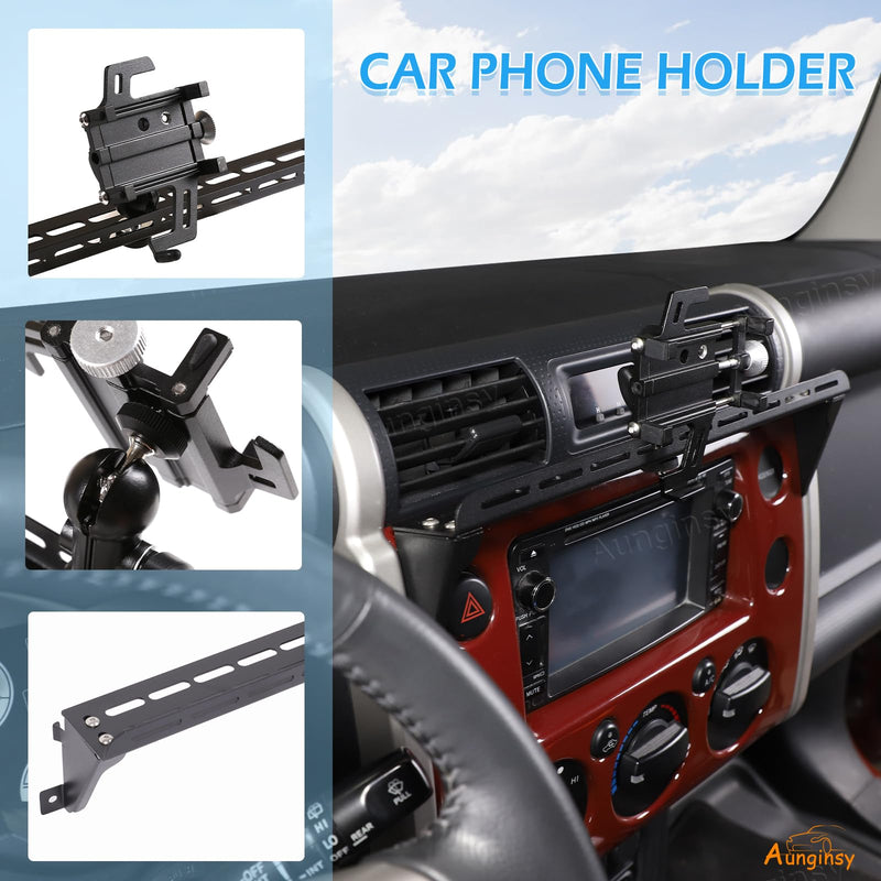 Car Phone Mount Compatible with Toyota FJ Cruiser 2007-2021+, Instrument Panel Track Mobile Phone Holder, Dashboard Clip Air Vent Panel Handsfree Cell Phones Stand Navigation Bracket Accessories Style D