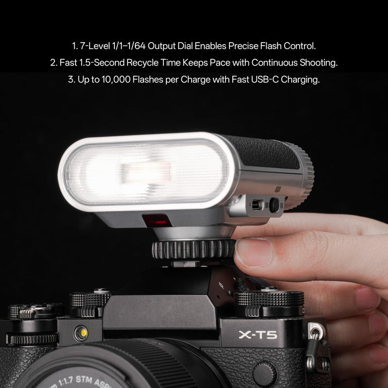 VILTROX Z1 Flash for Camera GN13，6500K Hot Shoe Speedlite with 7 Levels | 24Ws Compact Flash 1s Recycle Time,800mAh Mini Flash for Portrait,S1/S2 Optical Trigge