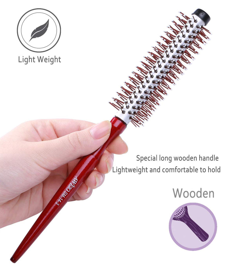 PERFEHAIR Small Round Brush for Blow Drying Short Hair, 1.3 Inch Mini Roller Hair Brush with Nylon Bristles for Volume, Styling, Curling & Curly, Wavy, Thick, or Thin Hair on Men & Women