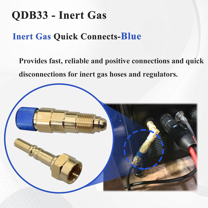 2Set QDB33 Argon Inert Gas Regulator, Quick Connect and Disconnect to Inert Gas Hose 2