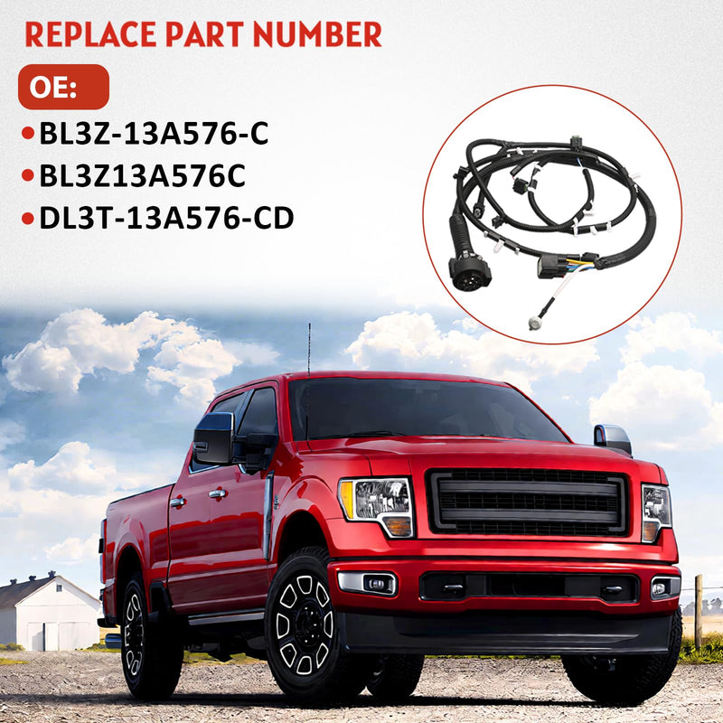 Trailer Hitch Tow Wiring Harness with Reverse Park Aid Proximity Sensor Compatible with Ford F150 2009-2014 Replace BL3Z-13A576-C BL3Z13A576C DL3T-13A576-CD
