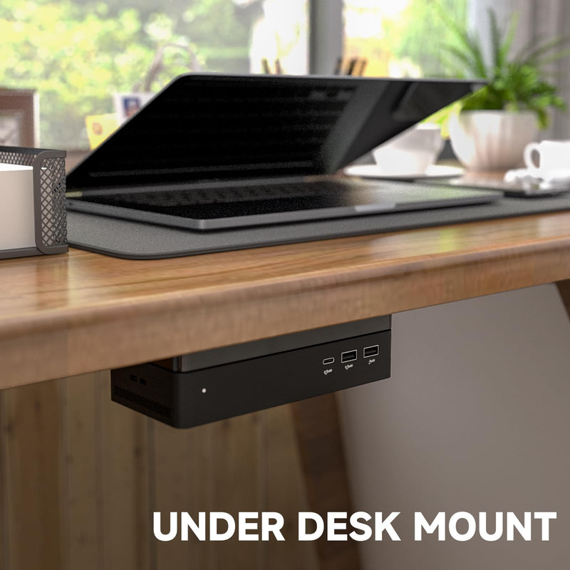 Under Desk and Wall Mount for Dell Universal Dock UD22, Acrylic Docking Station Mount Holder (Black Plate Only)