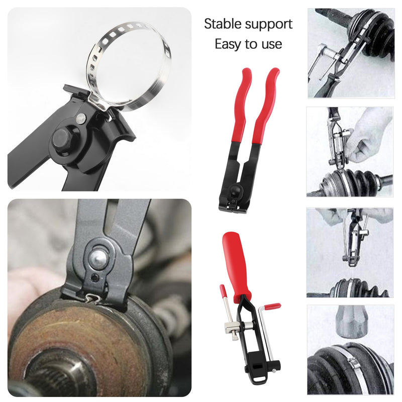 CV Boot Clamp Pliers Kit,1PCS CV Joint Boot Clamp Pliers + 1PCS Ear Clamp Pliers + 10PCS CV Boot Clamps,Universal CV Axle Boot Clamp Tool Car Accessories for Most Vehicles (Clamp Pliers/2PCS) Clamp Pliers/2pcs