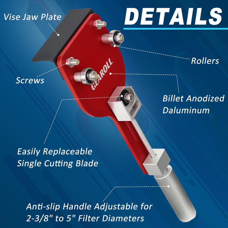 77750 Oil Filter Cutter Tool with Vise Jaw Plate, Oil Filter Cutter Cutting Tool for Filter Cutting Range 2-3/8" to 5"