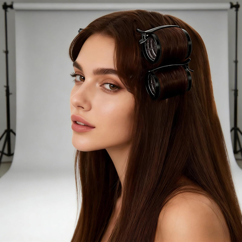  [AUSTRALIA] - 12 Pack Self Grip Small Hair Curlers, Small Roller, Hair Rollers With Clips, Salon Hairdressing Curlers Rollers With 12 Pcs Black Clips, Tools For Women(17mm,Blue&Black)