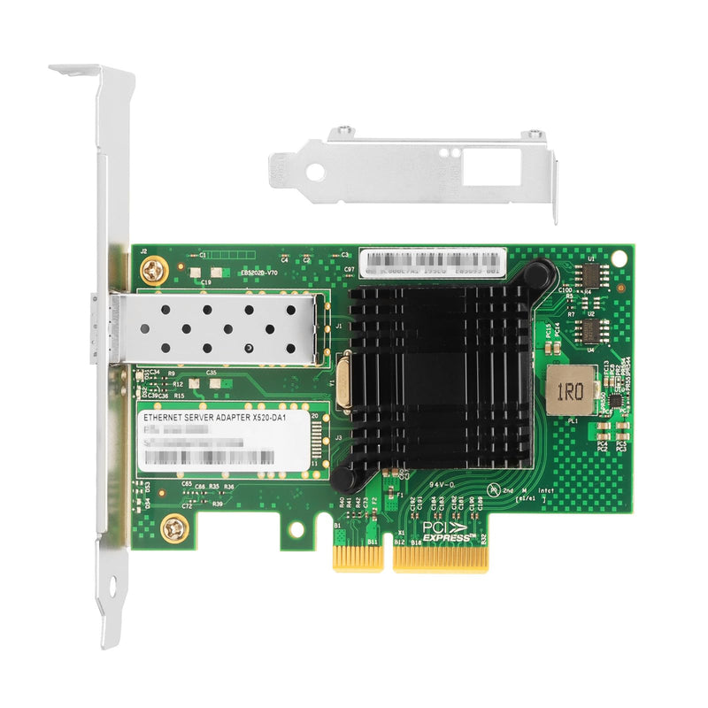Vogzone 10Gb PCI-E NIC Network Card for Intel X520-DA1/ E10G42BTDA,100MbE/1GbE/10GbE Single SFP+ Port, with Intel 82599EN Chip,10GbE PCI Express 2.0 X4 Ethernet Adapter Support Windows/Linux/VMware