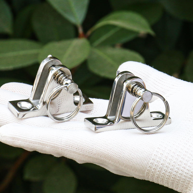 4X Bimini Top Deck Hinge with Pin and Ring (4, 4 Pcs)