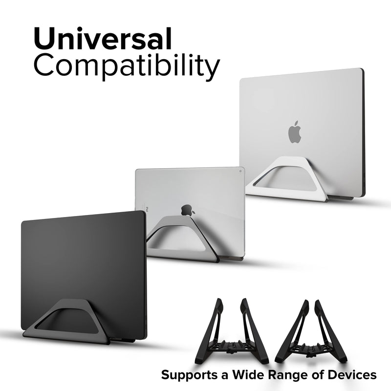 Elestoria Vertical Laptop Stand Holder- Adjustable Laptop Holder Vertical fits All MacBook, Chromebook & Gaming Laptops - Black