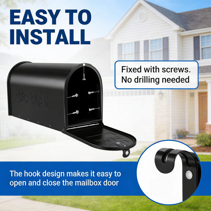 Mailbox Door Replacement 6 1/4 Inch (W) × 8 Inch (H) Brick Embedded Mailboxes – Durable Metal Standard Mail Box Snap-in Insert for Rust-Damaged Mailboxes Postbox Repair and Restoration