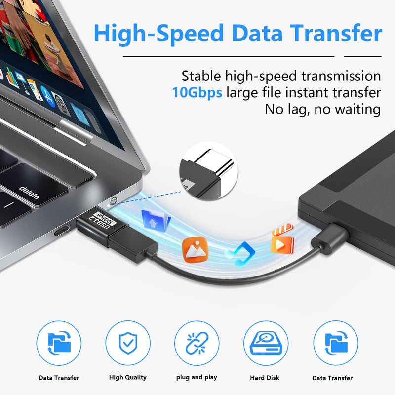USB to USB C Adapter, USB C Female to USB Male 10Gbps Type C for iPhone 17/16/15/14/13 Plus Pro Max,iPad Air Mini 6 7,Galaxy S23 S24,iPad Air (5 Pack USB A to USB C & 5 Pack USB C to USB A, 10Pack) 5 Pack USB A to USB C & 5 Pack USB C to USB A