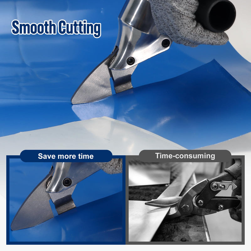 VlOXO Metal Shears Drill Attachment,Sheet Metal Cutter with 360 Degree Pivoting Handle Professional Sheet Metal Tools for Cut Steel, Sheet Metal Cutter Drill Attachment Can Curved and Straight Cutting Red