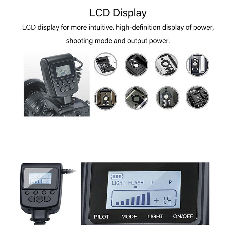 48 Macro LED Flash Light with LCD Display Power Control, 4 Lighting Modes, 7 Level Brightness Adjustments, Flash Light with Adapter Rings and Flash Diffusers for DSLR Cameras