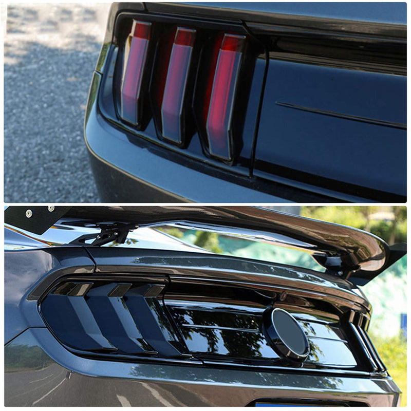 RT-TCZ Tail Light Lamp Cover Guard Trim Frame Bezels Decoration Accessories Compatible with Ford Mustang 2018-2023(2018+ Smoke Black) 2018+ Smoke Black