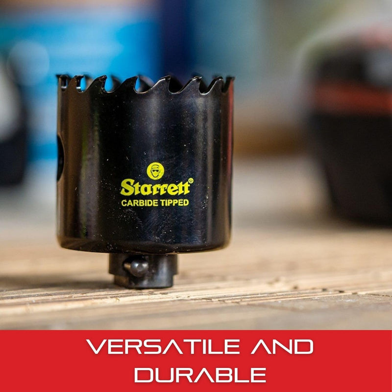 Starrett Carbide Tipped Hole Saw with Premium Quality Surface Finish - Ideal for Wood, PVC and Fiberglass - 3 Teeth per Inch, 2-1/4" Diameter, 1-5/8" Cutting Depth - CT214 2-1/4"