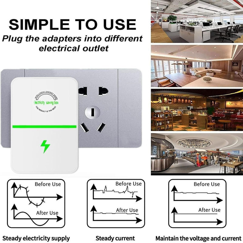 Energy Saving Device 2026 | 4 Pack Smart Device for Home Office, US Plug, Stop Consume Watt