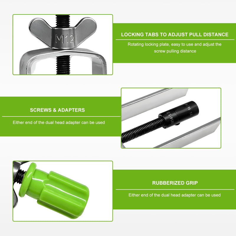 Steering Wheel Lock Plate Remover, Lock Plate Compressor Puller Tool Featuring Reversible Adapter, Essential Installer Removal Tool for Most Vehicles with Locking Steering Wheels