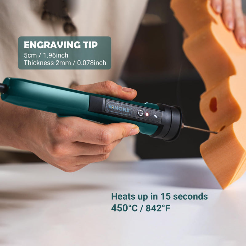 WINONS Hot Wire Foam Cutter Tool, WFC0010 Polystyrene and Styrofoam Cutter has 450°C Max. Temperature and Wider Cutting Zone, Hot Knife Cutting Tool with German Standards (Kit of 15)