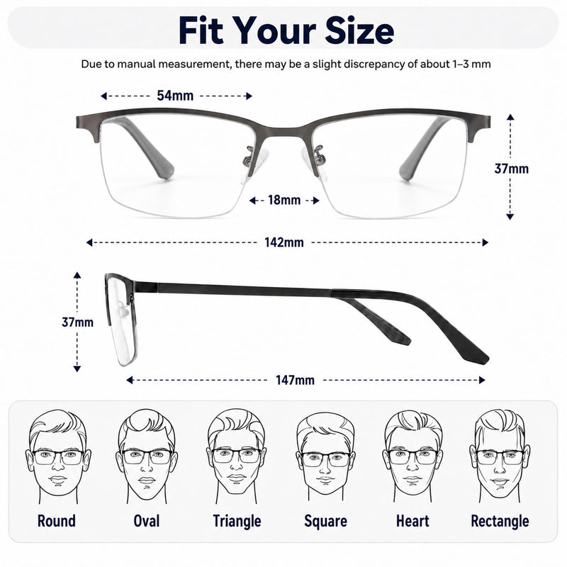 Photochromic Multifocus Reading Glasses, Progressive Transition Readers with Blue Light Filtering Lenses for Men Shine Grey 2.5 x