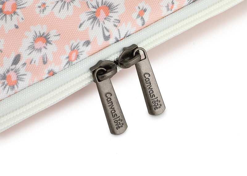 Canvaslove Pink Chrysanthemum Laptop Sleeve Case Bag with Pocket for MacBook Pro 14 inch,Surface Laptop 14.4 inch and HP Lenovo Dell ASUS Acer 14 inch Laptop Computer