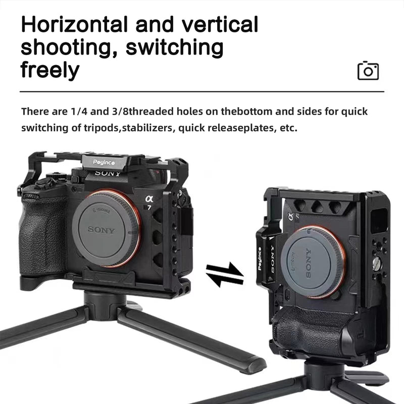 Camera Cage with Standard Cold Shoe for Sony A7M4 Camera.