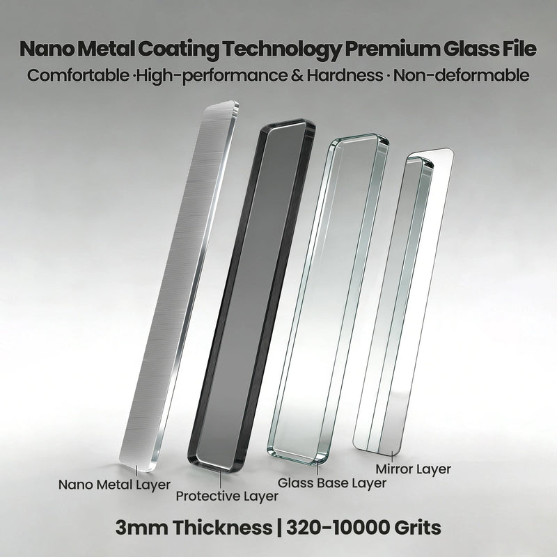 7pcs Hobby Model Glass File Kit for Gunpla, Scale Model 3D Print Polishing Tool #10000 Grit Ultra Fine Glass Mirror Sanding Files for Gundam Buidling, Plastic, Wood & Resin Parts 7pcs Complete Kit