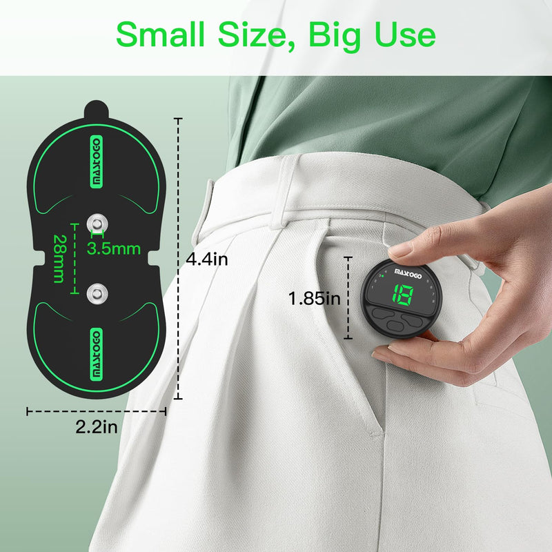 Wireless TENS Unit 8 Modes Muscle Stimulator for Pain Relief, Miniature Rechargeable TENS Device with Button Control, TENS Unit Massager for Back Sciatica Shoulder(3pads)