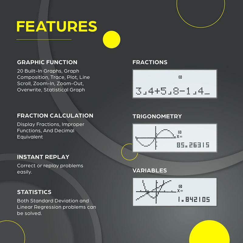 TOVO Scientific Calculator with Graphing Functions, Multiple Modes, 360 Functions, Large Screen, Intuitive Interface for Beginners, High School & Advanced Courses, TS-259 (Developed by CATIGA) Black
