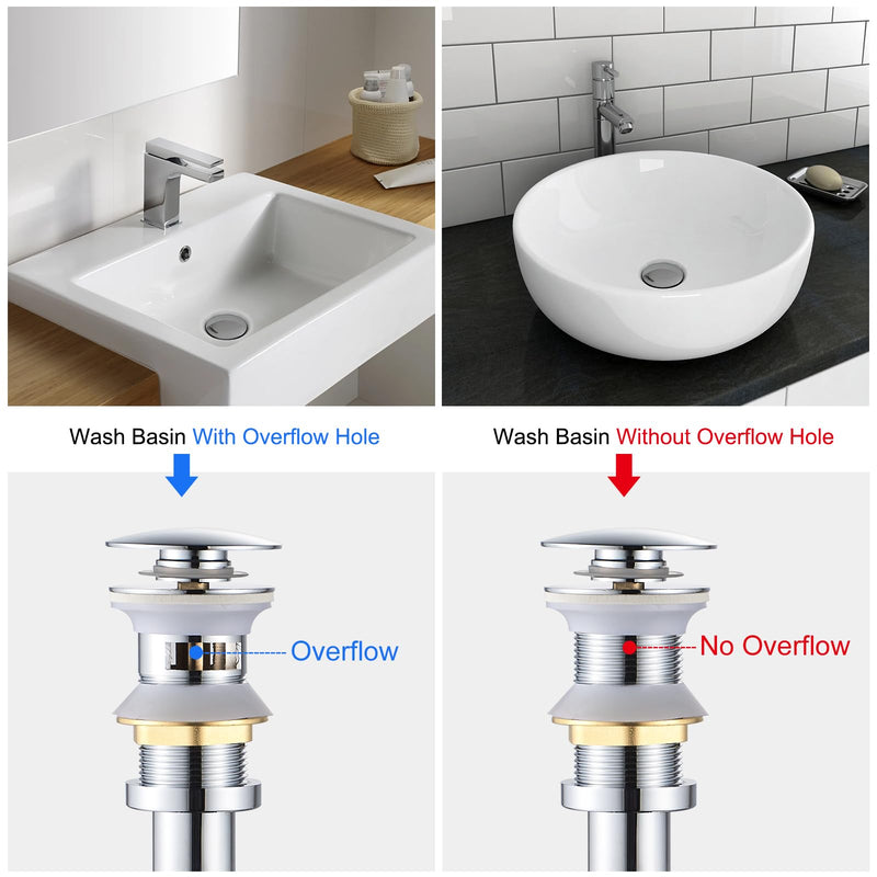 Bathroom Sink P-Trap Complete Set, Height Adjustable Bottle Trap with Pop Up Drain Stopper with Overflow, Chrome With Overflow Drain