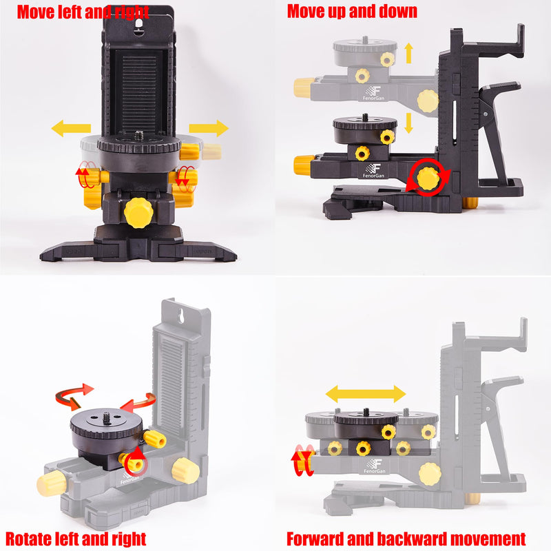 laser level accessory kit 360 ° base, upgraded base stability bracket, with 5/8-inch threaded interface, multifunctional magnetic rotating base with tilt angle adjustment and adjustable clamp
