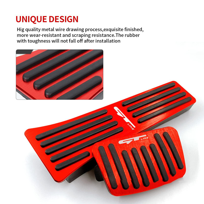 Aluminum Alloy Pedals Cover for K 5 2020 2021 2022 2023 2024 2025 Non-Slip Auto No Drilling Aluminum Brake and Accelerator Pedal Covers 2PCS(RED) Red1
