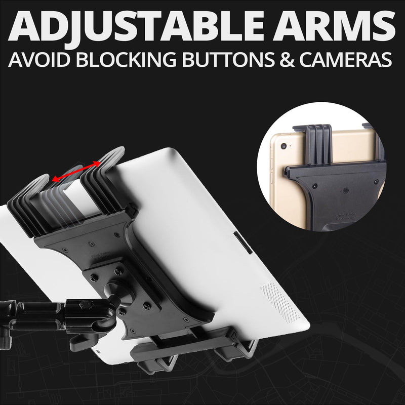Tackform Industrial Metal Drill Base Tablet Mount [Enduro Series] - iPad Holder for Wall or Truck. ELD Mount | Compatible with iPad Mini, IPad Pro 12.9, Galaxy S, Surface Pro & Switch
