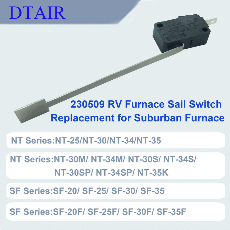 230509 RV Furnace Low Air Flow Sail Switch Assembly Replacement for Suburban RV Furnace NT/SF Series 230509 233356 525024(Set of 2)