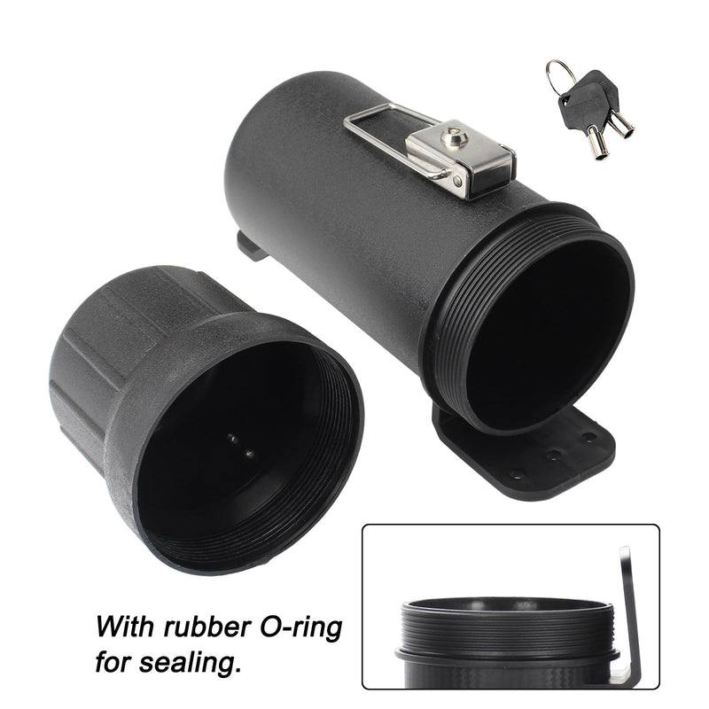 Universal Motorcycle Tool Tube,Motorcycle Storage Box Waterproof - Black(with Lock) Large: 31.5*10.8*10.8cm(with Lock)